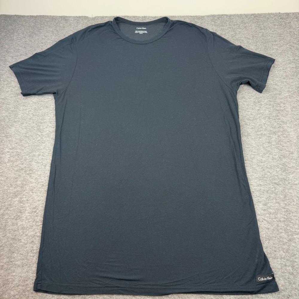 Calvin Klein T-Shirt Womens XL Black Short Sleeve Modal Lycra Stretch Basic Tee